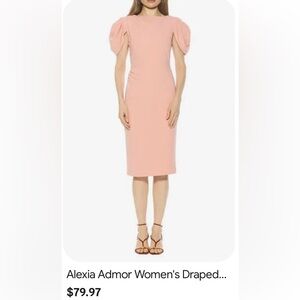 Alexia Admor Pink Puff-Sleeve Sheath Dress- Medium, NWT.